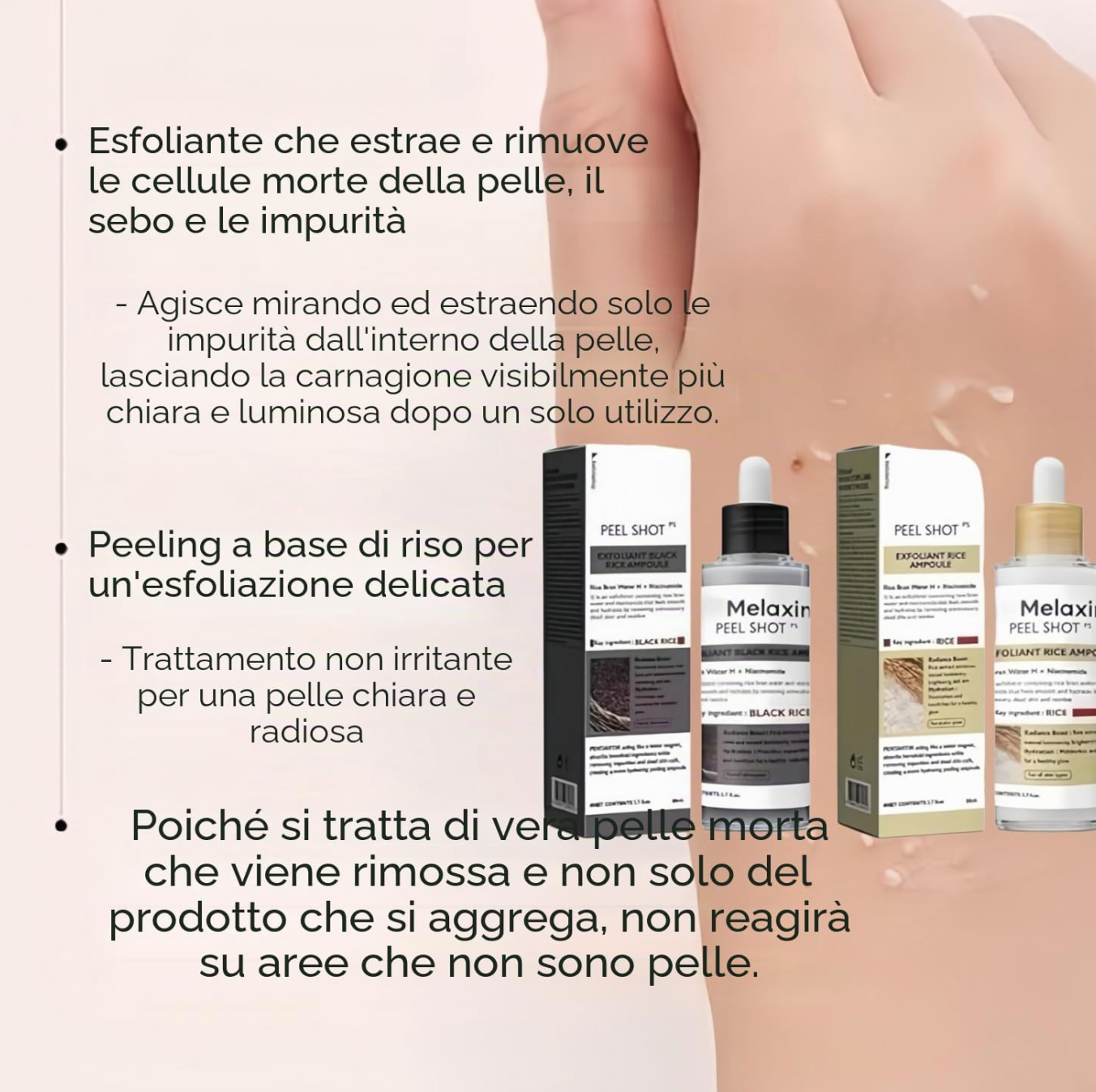 DR.MELAXIN PEEL SHOT Peeling-Ampulle aus weißem Reis
