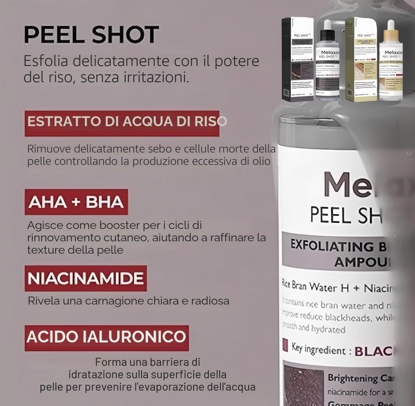DR.MELAXIN PEEL SHOT Peeling-Ampulle aus weißem Reis