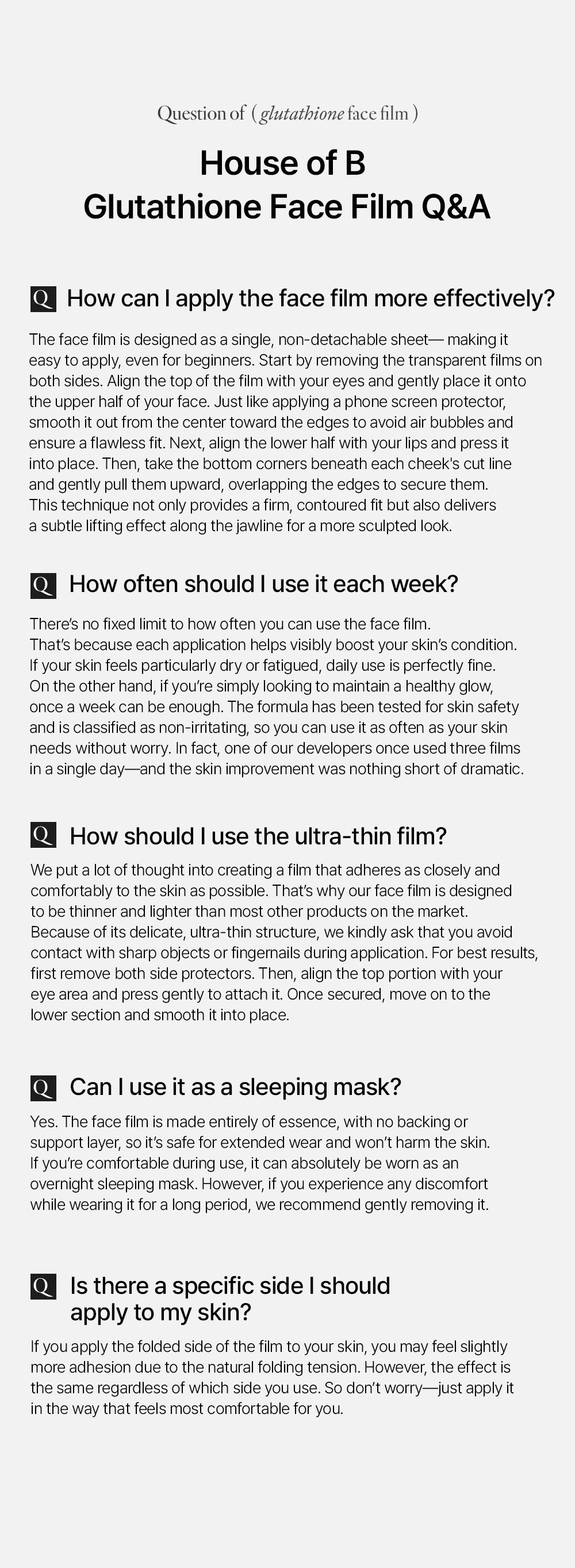 House of B Glutathion-Gesichtsfilm (3 Stück)