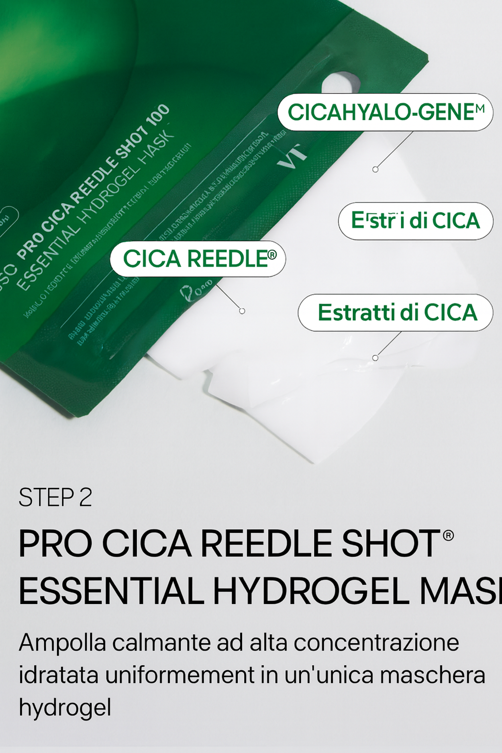 VT PRO CICA REEDLE SHOT 100 2-STUFIGE HYDROGELMASKE