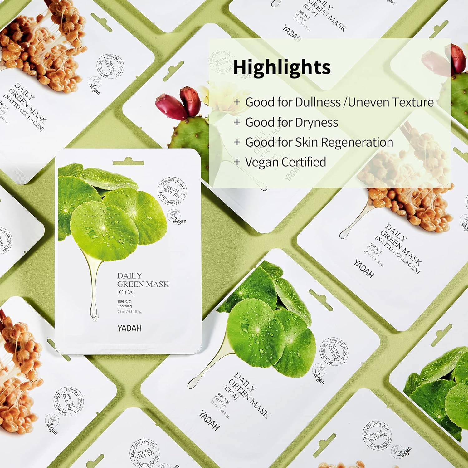 YADAH DAILY GREEN MASK-CICA 1 ST.