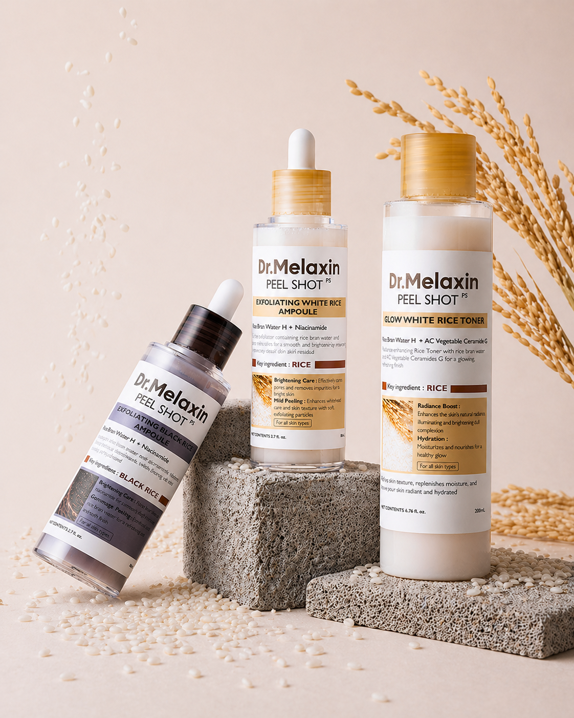 DR.MELAXIN PEEL SHOT Peeling-Ampulle aus weißem Reis