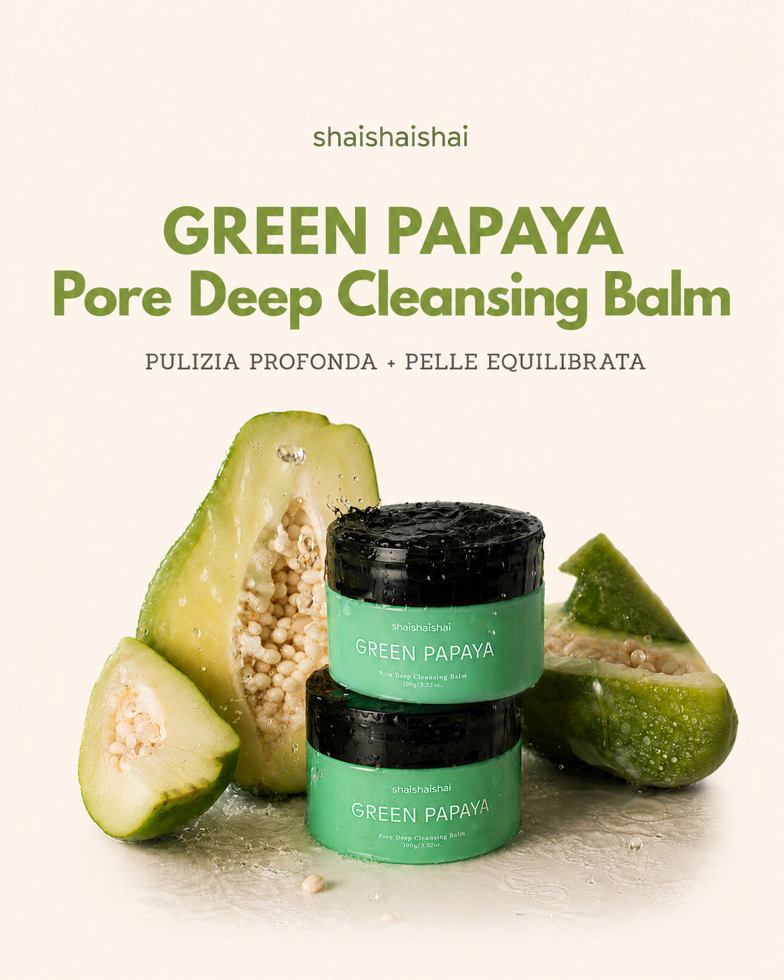shaishaishai GREEN PAPAYA Poren tiefenreinigender Balsam