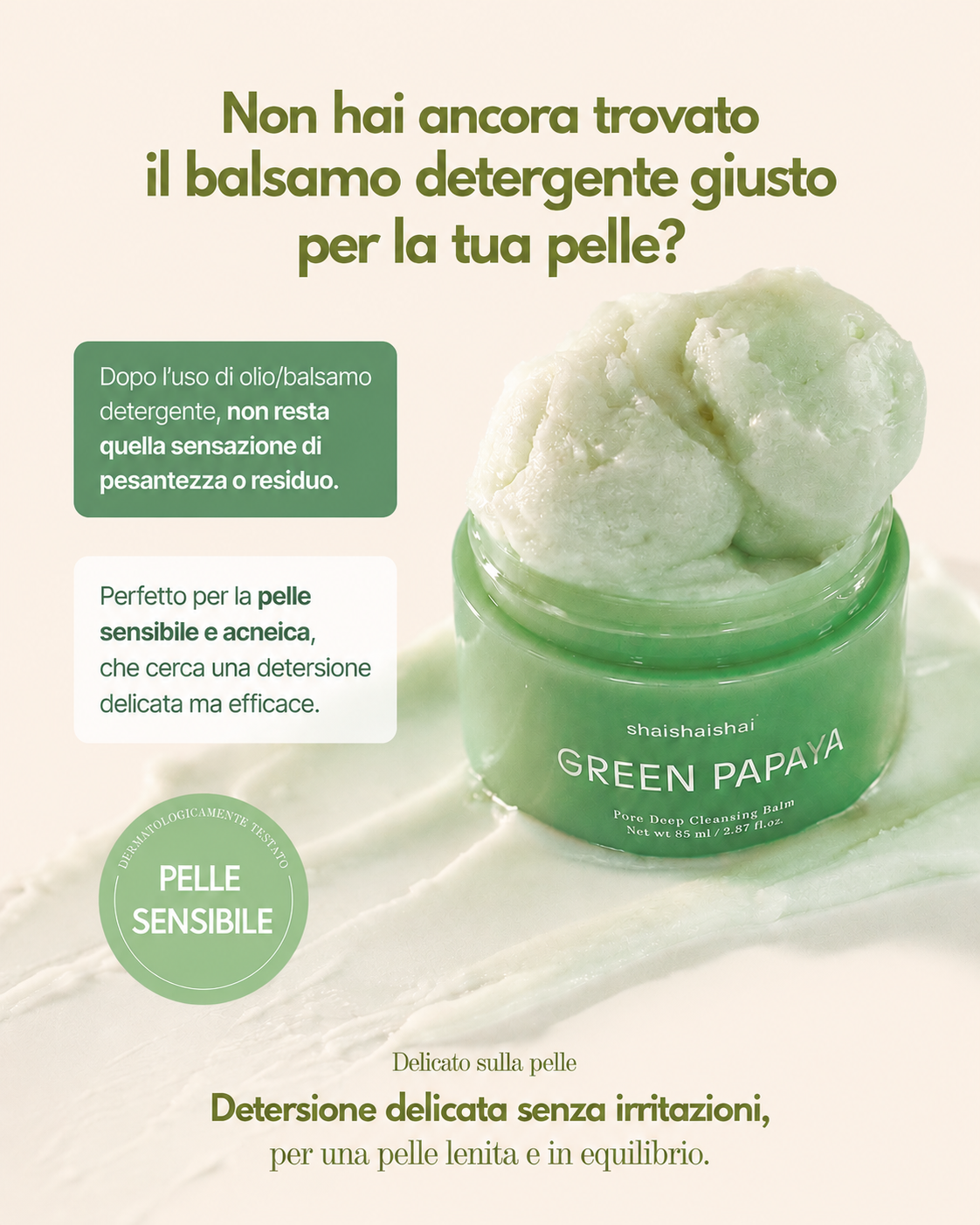 shaishaishai GREEN PAPAYA Poren tiefenreinigender Balsam
