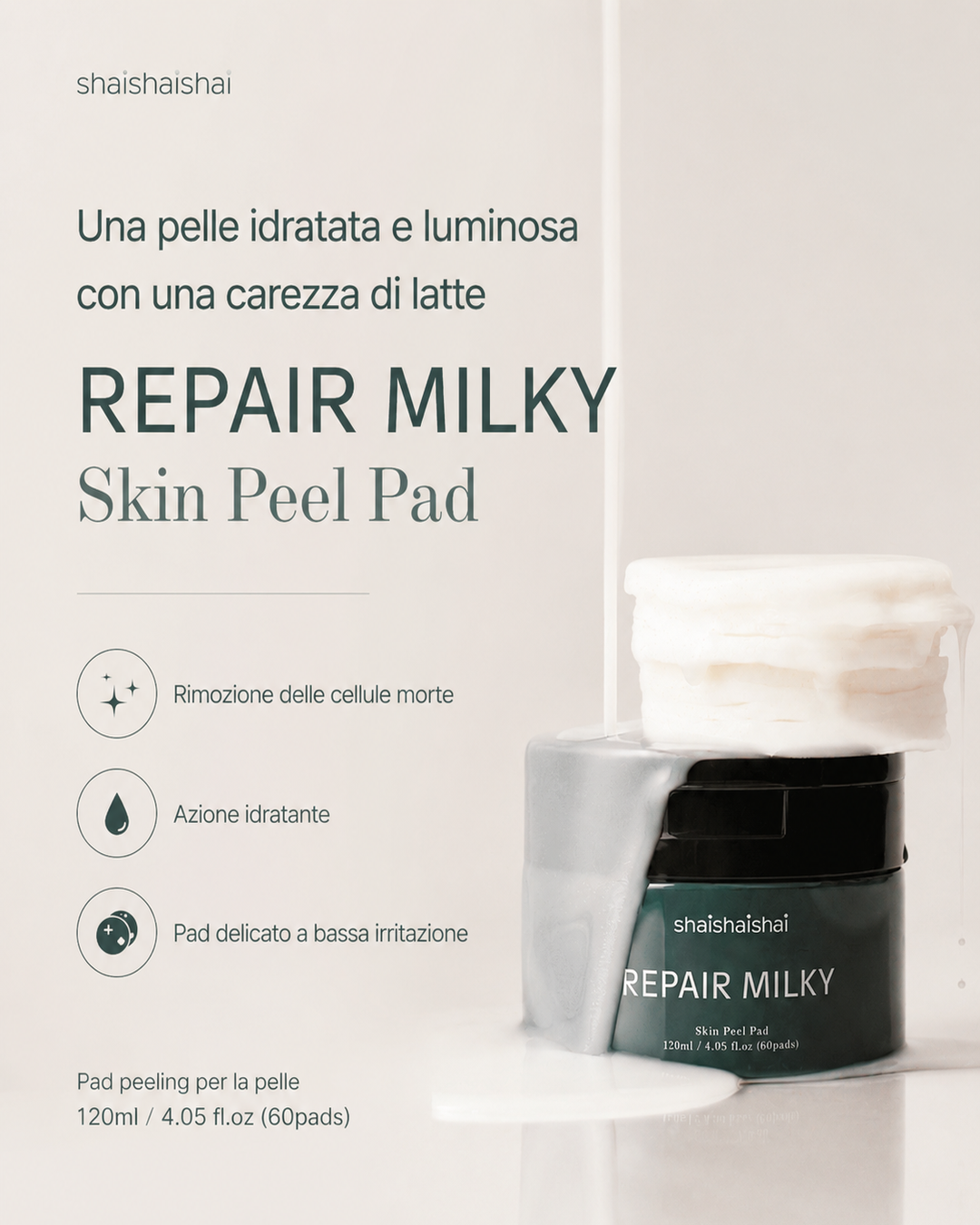 shaishaishai REPAIR MILKY Hautpeeling-Pad 60 Stk.